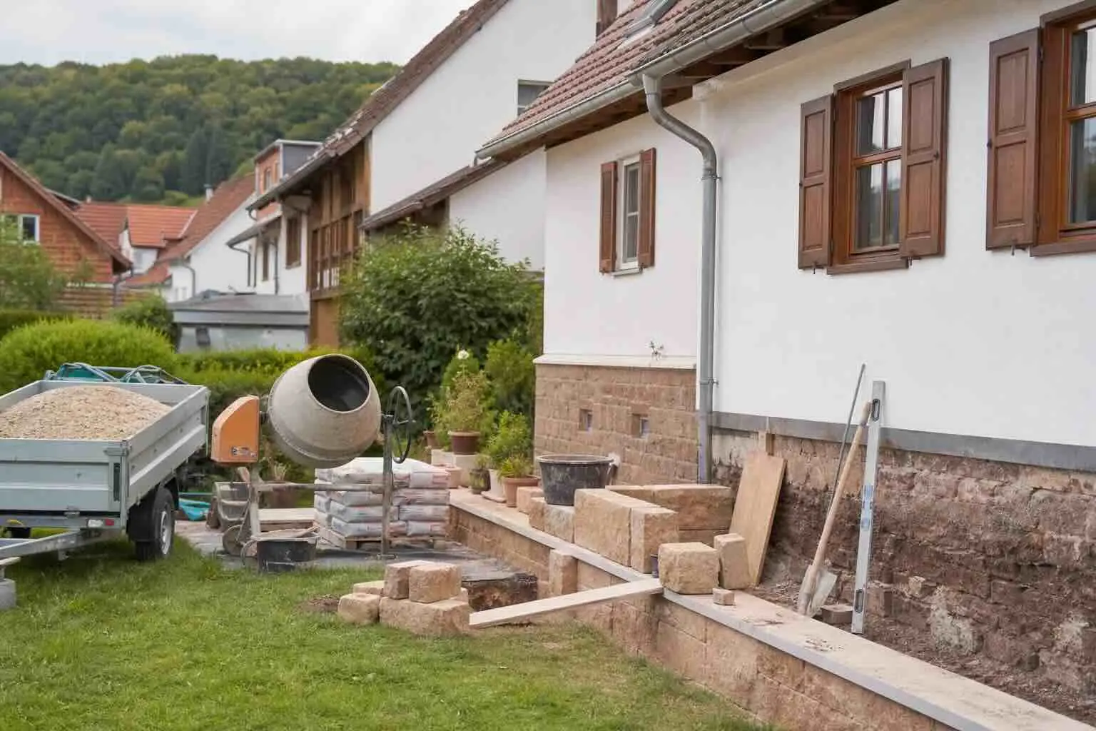 Baustelle bei einem Bestandsgebäude (Symbolbild)